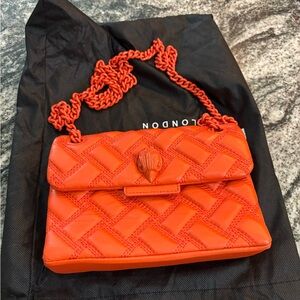 Kurt Geiger Vibrant Orange Quilted Crossbody Bag